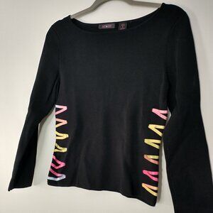 Knit de Knit Sweater with Ribbon Accents